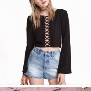 Black crop Coachella hm collection NWT
